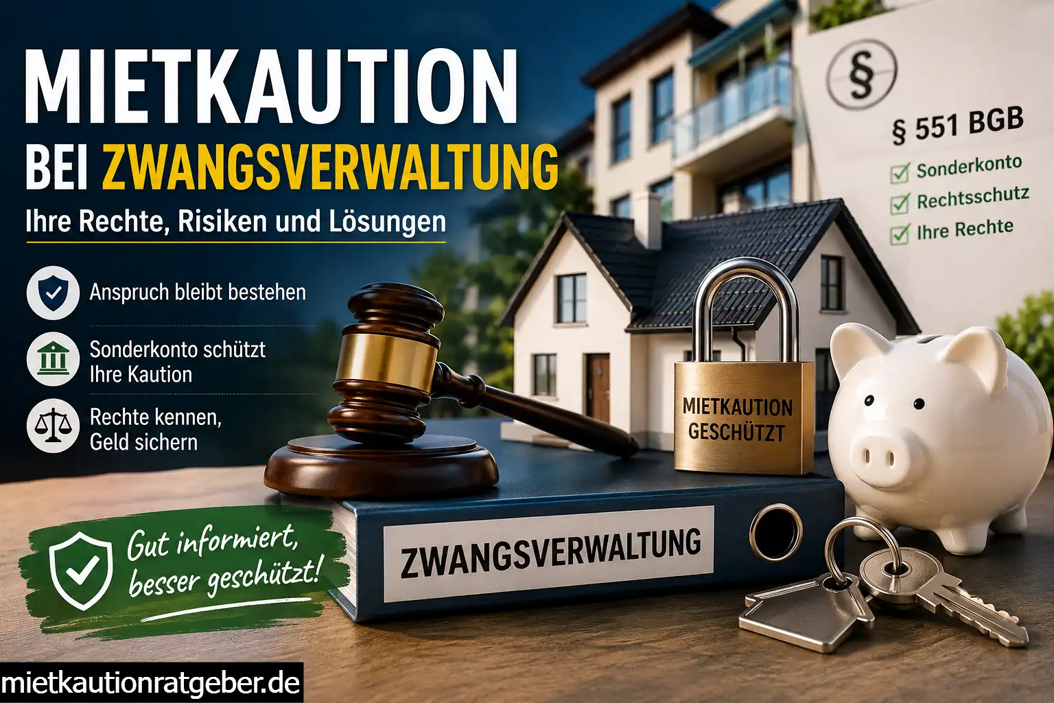 Mietkaution bei Zwangsverwaltung: Haus, Mietkautionsschutz und rechtliche Absicherung für Mieter.