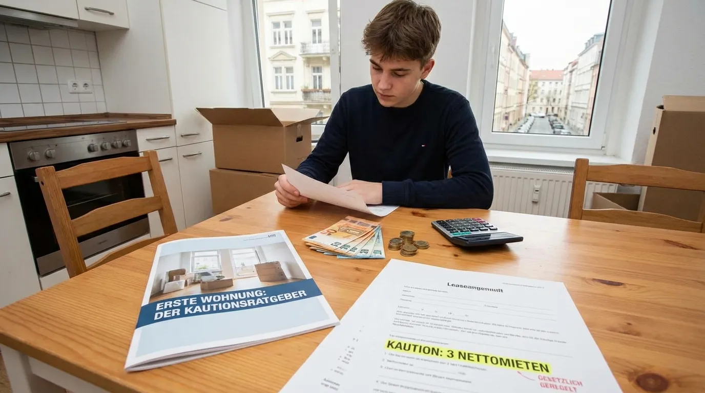 Erste Wohnung Kaution: Junge Mieter planen die Mietkaution und den Umzug in Deutschland.