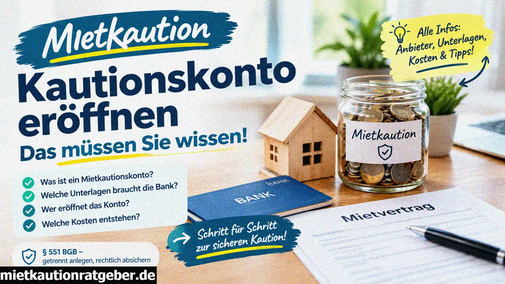 Mietkautionskonto eröffnen: Anbieter, Unterlagen und Kosten 2026