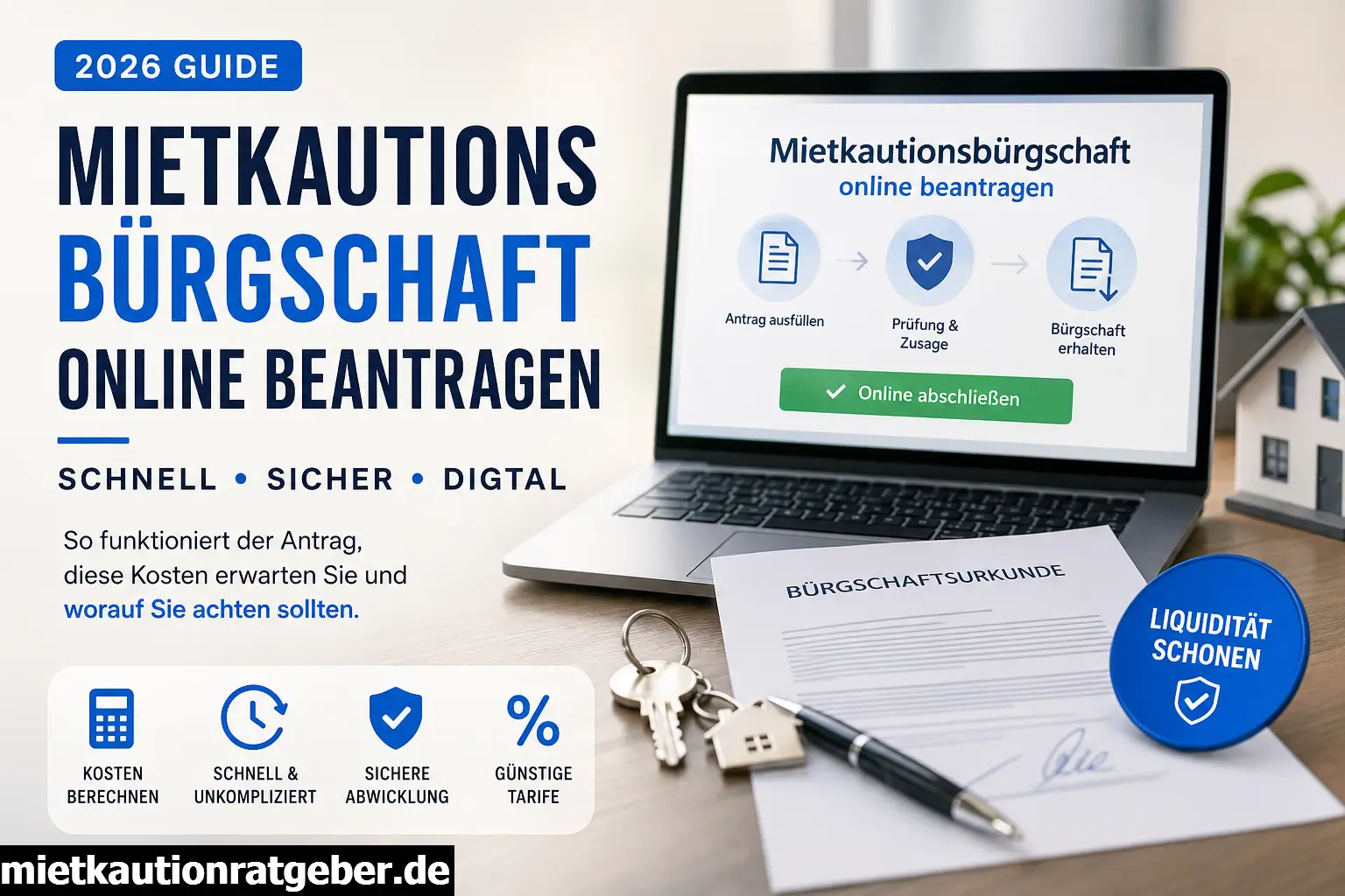 Mietkautionsbürgschaft online beantragen – Antrag, Kosten und Ablauf 2026